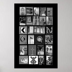 Het alfabet met afbeeldingen letters poster