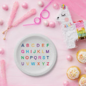 Het alfabet van ABC dat kleurrijke ABC-letters lee Papieren Bordje (Feest)