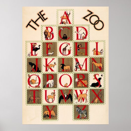 Het Alfabet Zoo Poster (Voorkant)