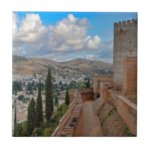 Het Alhambra Fort Granada Spanje Europa Tegeltje