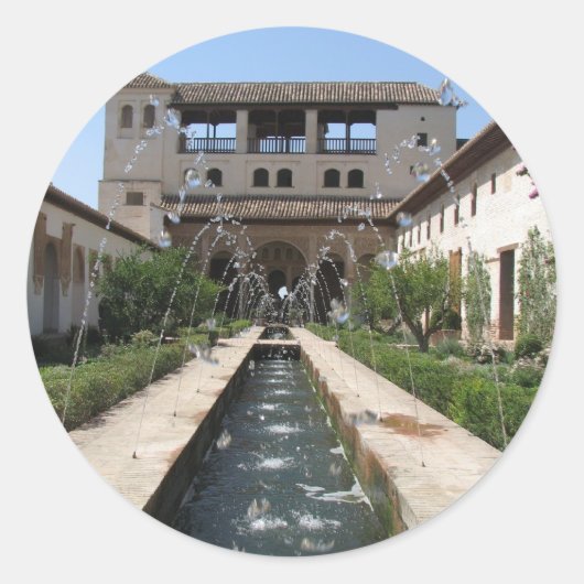 Het Alhambra Ronde Sticker (Voorkant)