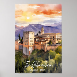 Het Alhambra Spanje beroemde reisplaats Poster