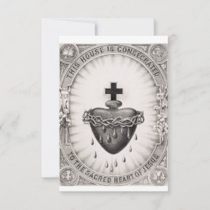 Het Allerheiligst Hart van Jezus Symbool van de go Bedankkaart
