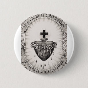 Het Allerheiligst Hart van Jezus Symbool van de go Ronde Button 5,7 Cm