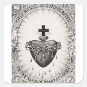 Het Allerheiligst Hart van Jezus Symbool van de go Vierkante Sticker