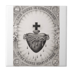 Het Allerheiligst Hart van Jezus Symbool van het G Tegeltje