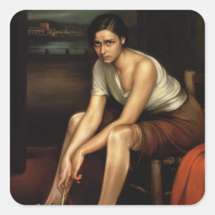 Het Alluring Young Girl Vierkante Sticker