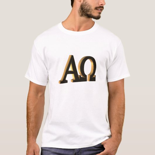 Het alpha en het omega 3D symbool T-shirt (Voorkant)