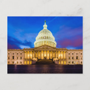 Het Amerikaanse Capitol op blauw uur Briefkaart