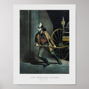Het Amerikaanse Fireman - Altijd klaar - 1858 Poster