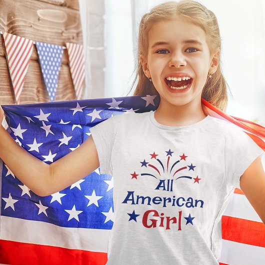 Het Amerikaanse meisje van 4 juli Kind T-shirt