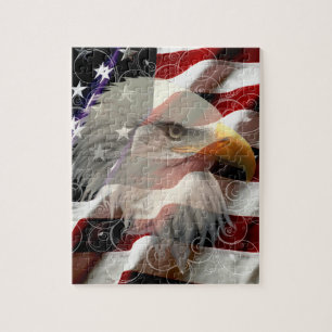 Het Amerikaanse Raadsel van de Vlag van Eagle Legpuzzel