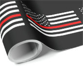 Het Amerikaanse vlagdecor met de Thin Red Line Cadeaupapier (Rol Hoek)