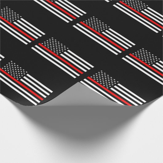 Het Amerikaanse vlagdecor met de Thin Red Line Cadeaupapier (Hoek)