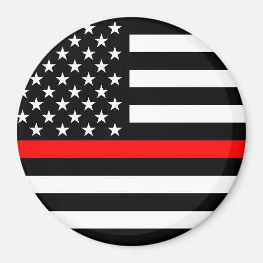 Het Amerikaanse vlagdecor met de Thin Red Line Magneet (Voorkant)