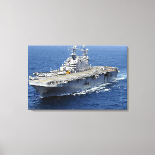 Het amfibieschip USS Peleliu Canvas Afdruk