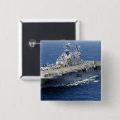 Het amfibieschip USS Peleliu Vierkante Button 5,1 Cm (Voorkant /achterkant)