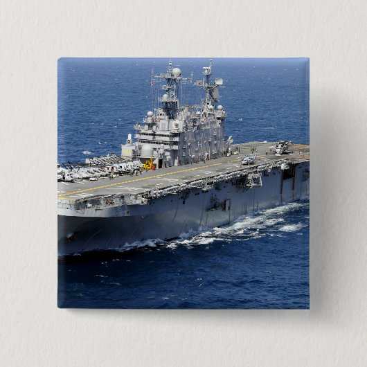 Het amfibieschip USS Peleliu Vierkante Button 5,1 Cm (Voorkant)