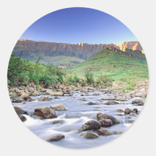 Het Amphitheater en Tugela rivier in Drakensberg Ronde Sticker
