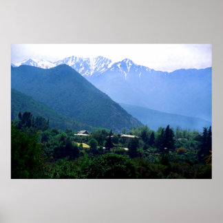 Het Andes-gebergte in Chili Poster