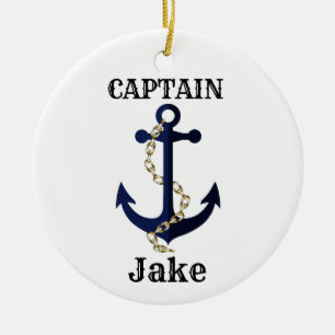 Het anker van het zee, ketting, gepersonaliseerd keramisch ornament