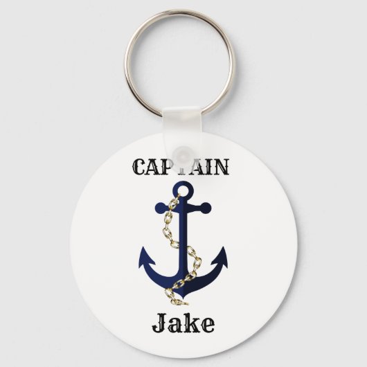 Het anker van het zee, ketting, gepersonaliseerd sleutelhanger (Voorkant)