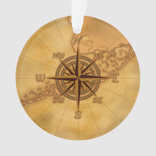 Het antiek Kompas van de Stijl nam toe Ornament (voorkant)