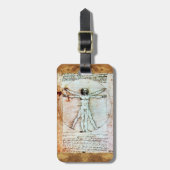 Het Antiek perkamentegment VITRUVIAN MAN Bagagelabel (Voorkant verticaal)