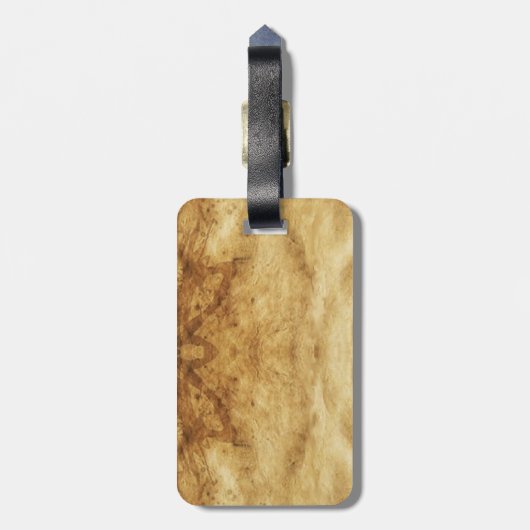 Het Antiek perkamentegment VITRUVIAN MAN Bagagelabel (Achterkant verticaal)