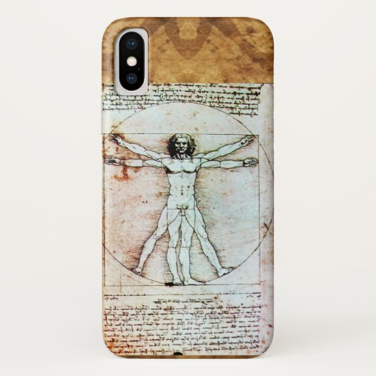 Het Antiek perkamentegment VITRUVIAN MAN Case-Mate iPhone Case (Achterkant)