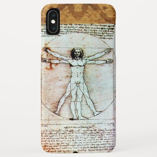 Het Antiek perkamentegment VITRUVIAN MAN Case-Mate iPhone Case (Achterkant)