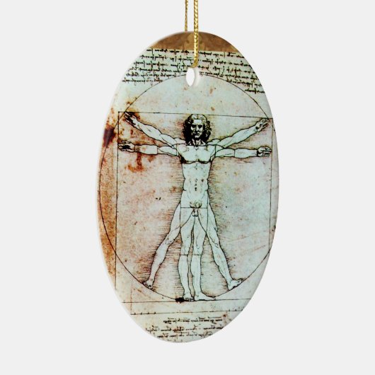 Het Antiek perkamentegment VITRUVIAN MAN Keramisch Ornament (Rechts)