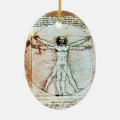 Het Antiek perkamentegment VITRUVIAN MAN Keramisch Ornament (Voorkant)