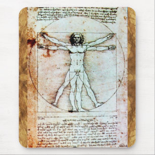 Het Antiek perkamentegment VITRUVIAN MAN Muismat