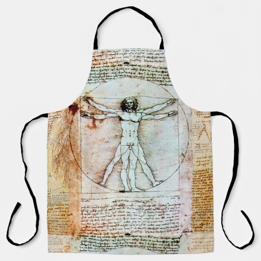 Het Antiek perkamentegment VITRUVIAN MAN Schort (Voorkant)
