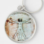 Het Antiek perkamentegment VITRUVIAN MAN Sleutelhanger (Voorkant)