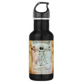 Het Antiek perkamentegment VITRUVIAN MAN Waterfles (Voorkant)
