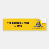Het antwoord op vraag 1984 is 1776 bumpersticker (Voorkant)