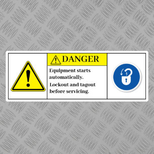 Het Apparatuur van het gevaar begint automatisch E Sticker