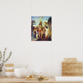 Het aptisme van Christus door Leonardo da Vinci Poster (Keuken)