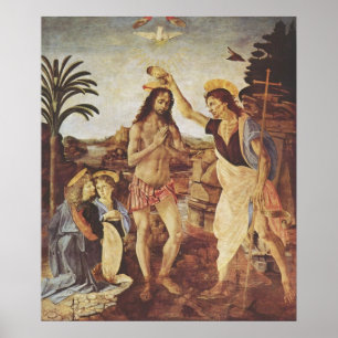 Het aptisme van Christus (Verrocchio) Poster