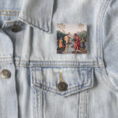 Het aptisme van Christus Vierkante Button 5,1 Cm (In situ)