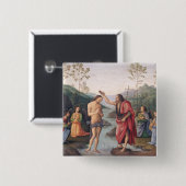 Het aptisme van Christus Vierkante Button 5,1 Cm (Voorkant /achterkant)