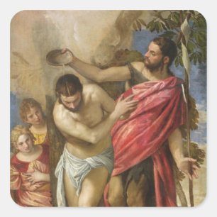Het aptisme van Christus Vierkante Sticker
