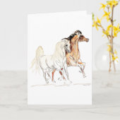 Het Arabische Wenskaart van het Paard Kaart (Gele Bloem)