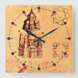 HET ARCHITECTURALE PROJECT VAN DE RENAISSANCE, VIERKANTE KLOK