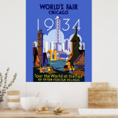 Het  Art Deco Chicago 1934 World's Fair Poster (Keuken)