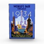Het Art Deco Chicago 1934 World's Fair Poster Fotoblokken (Voorkant)
