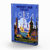 Het Art Deco Chicago 1934 World's Fair Poster Fotoblokken (Rechts)
