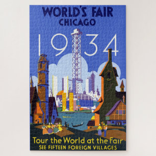 Het Art Deco Chicago 1934 World's Fair Poster Legpuzzel